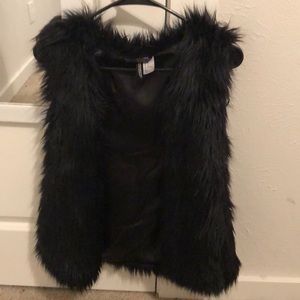 Black Faux Fur Vest